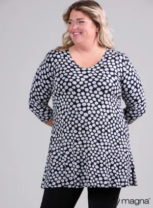 Magna A-line Long Shirt / Tunic T-Ball B/W