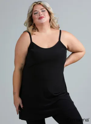 Magna Long Spaghetti Tunic Black