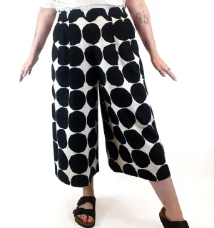 Marimekko x Uniqlo black and white print wide leg pants size M