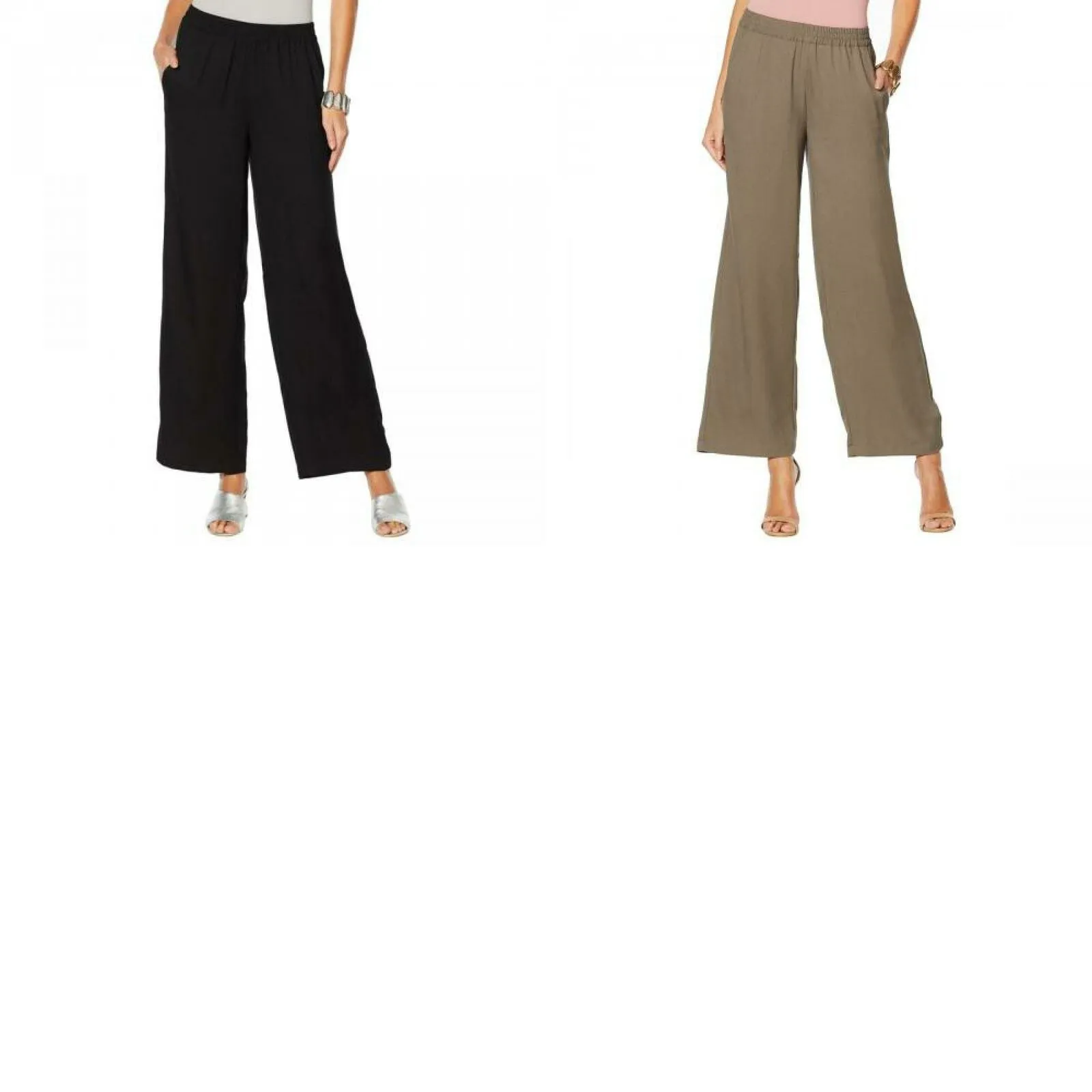 MarlaWynne WynneLayers Women's Plus Size Crepe Pull On Pants