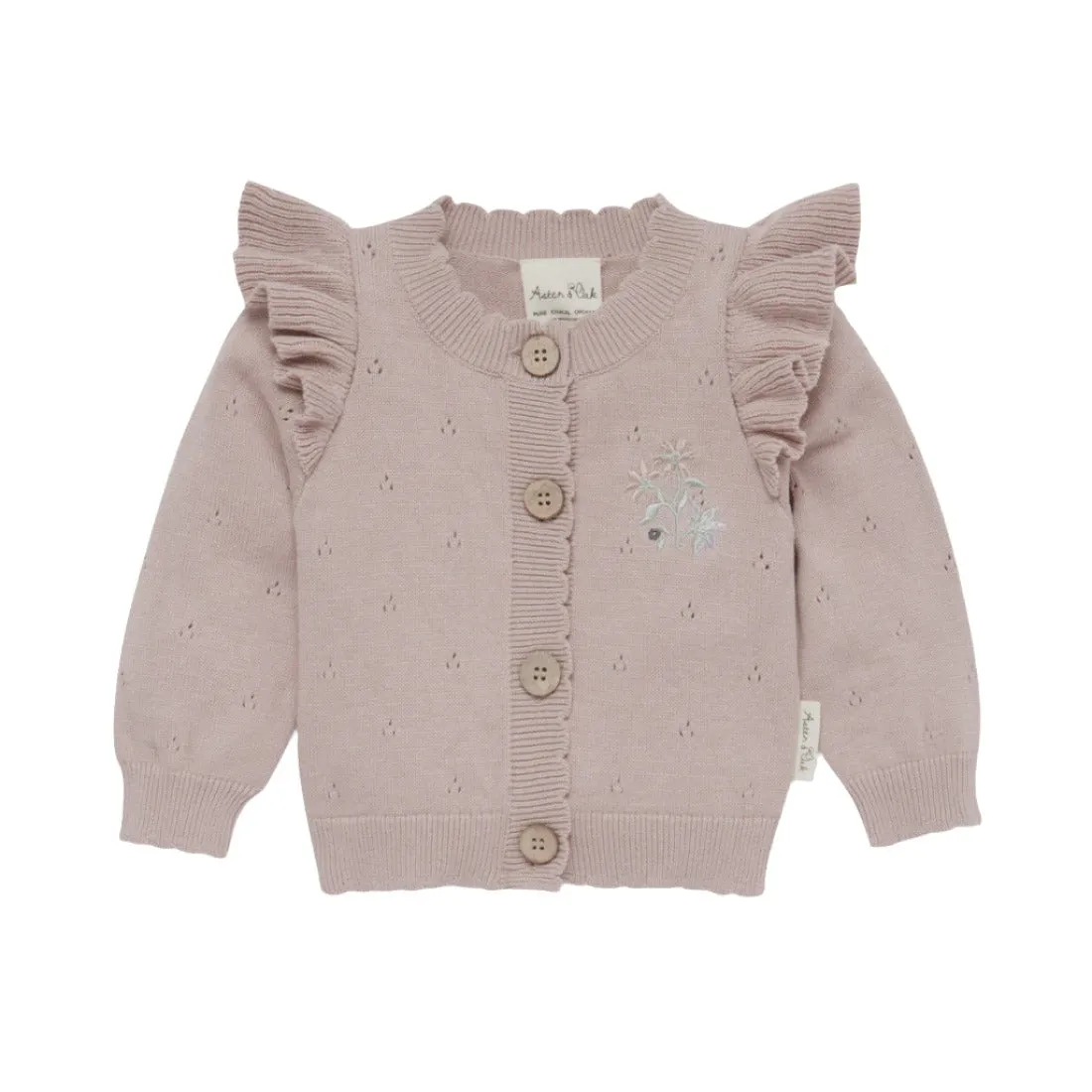 Mauve Pink Knit Cardigan | Aster & Oak