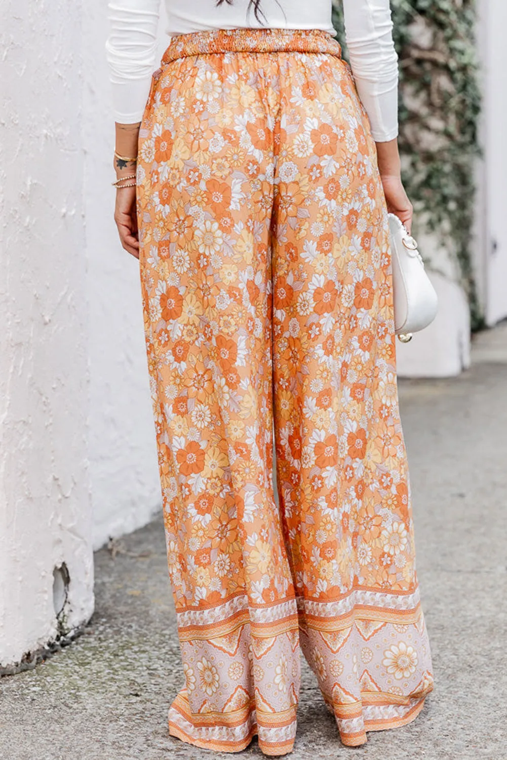 McCarthy Floral Tie Front Wide Leg Pants