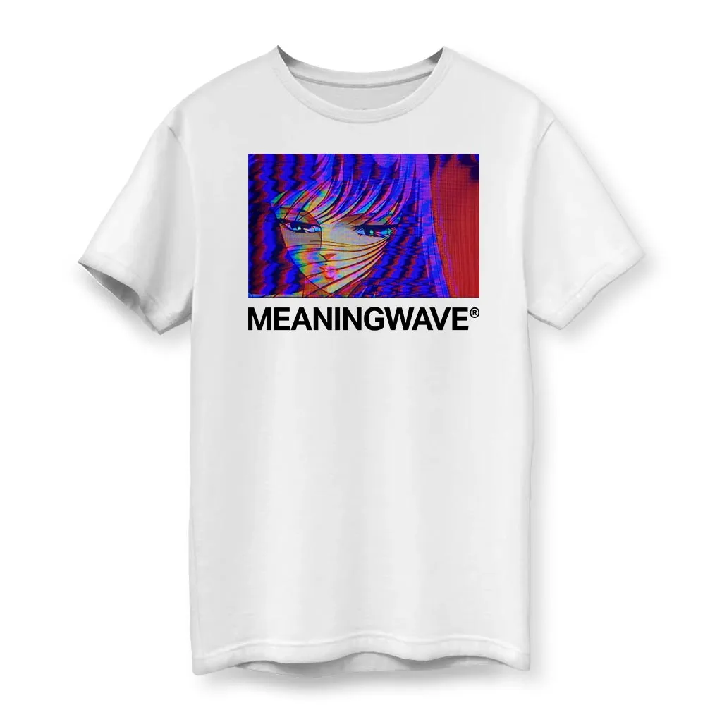 MEANINGWAVE RADIO ATHENA ANIME GLITCH  Men's Cotton T-Shirt