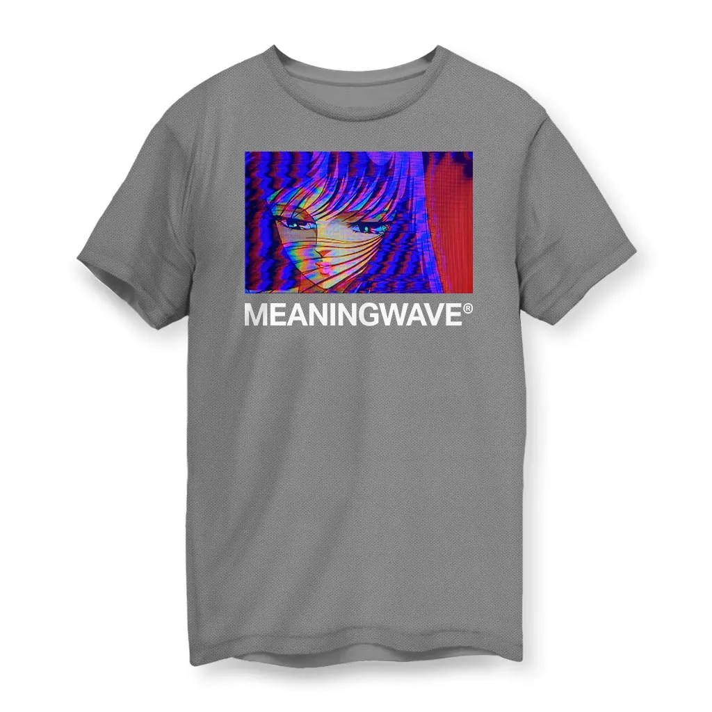 MEANINGWAVE RADIO ATHENA ANIME GLITCH  Men's Cotton T-Shirt