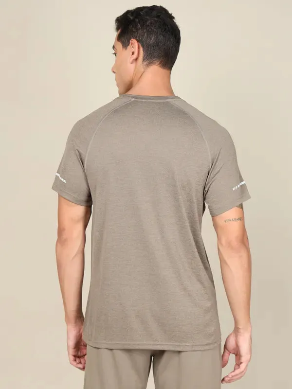 Men Melange Slim Fit Crew Neck T-shirt with MELANGE