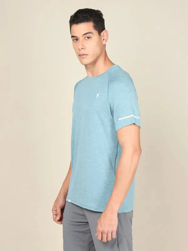 Men Melange Slim Fit Crew Neck T-shirt with MELANGE