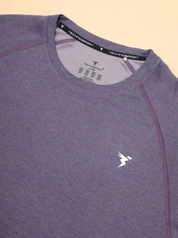 Men Melange Slim Fit Crew Neck T-shirt with MELANGE