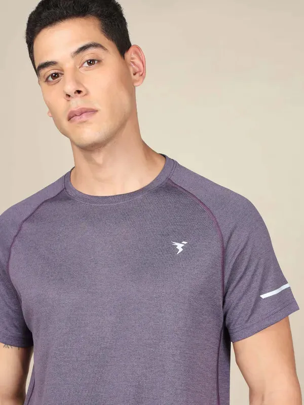 Men Melange Slim Fit Crew Neck T-shirt with MELANGE