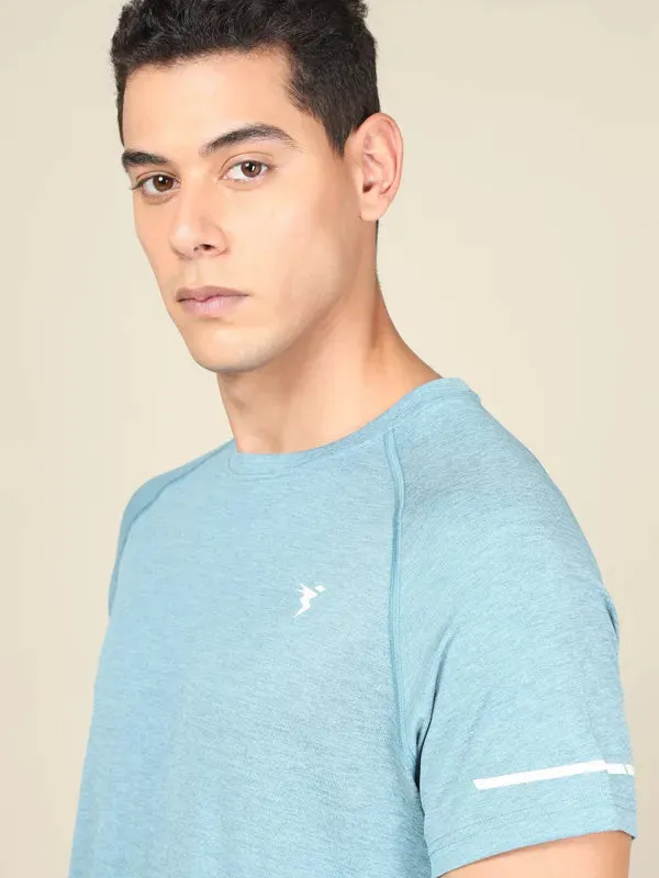 Men Melange Slim Fit Crew Neck T-shirt with MELANGE