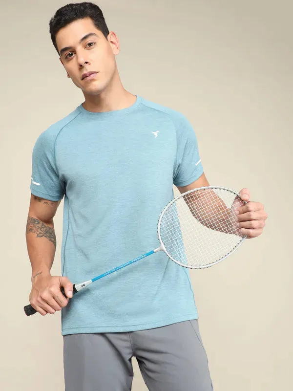 Men Melange Slim Fit Crew Neck T-shirt with MELANGE