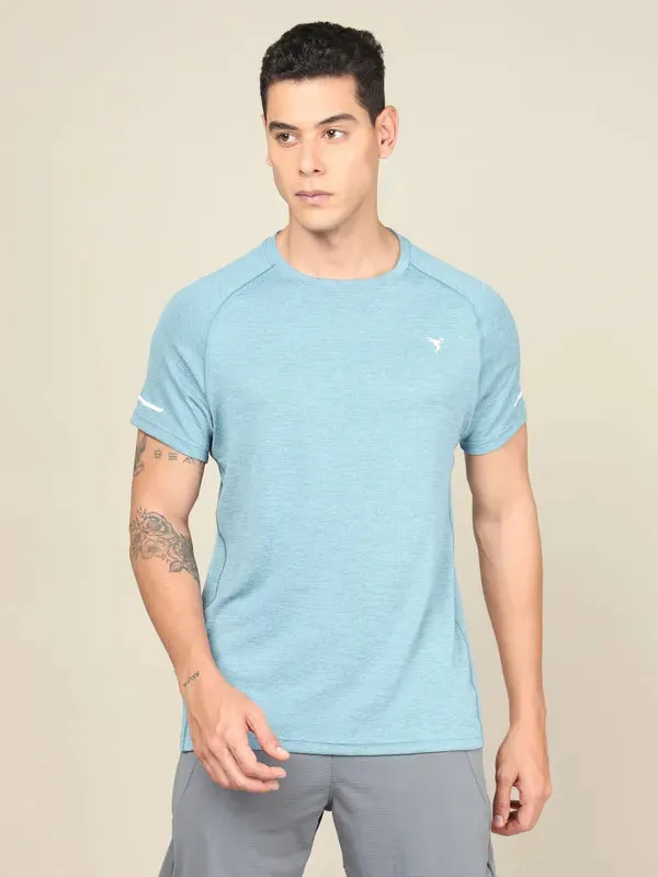 Men Melange Slim Fit Crew Neck T-shirt with MELANGE
