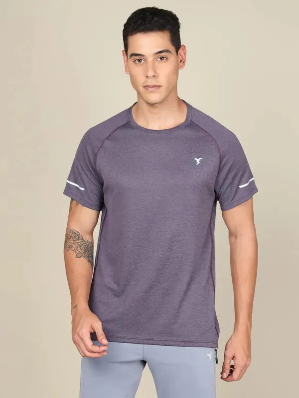Men Melange Slim Fit Crew Neck T-shirt with MELANGE