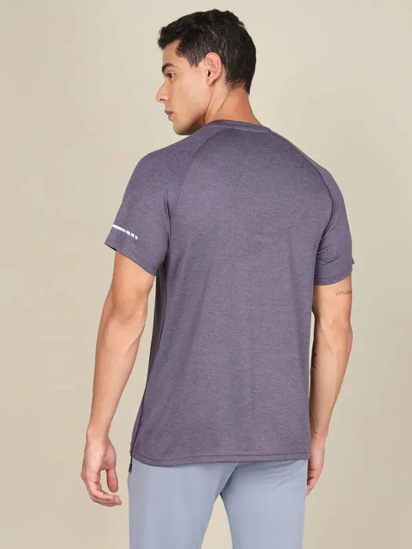 Men Melange Slim Fit Crew Neck T-shirt with MELANGE