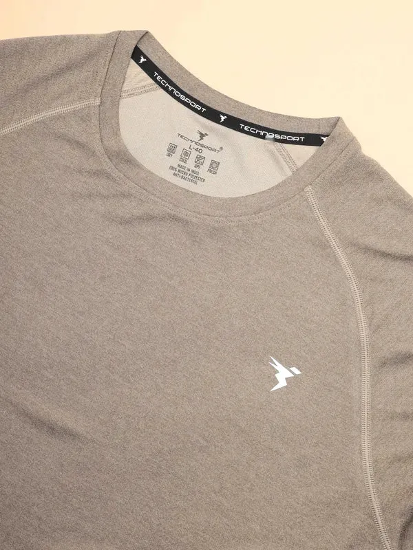 Men Melange Slim Fit Crew Neck T-shirt with MELANGE