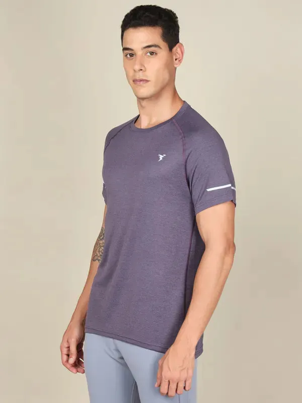 Men Melange Slim Fit Crew Neck T-shirt with MELANGE