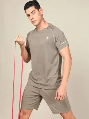 Men Melange Slim Fit Crew Neck T-shirt with MELANGE