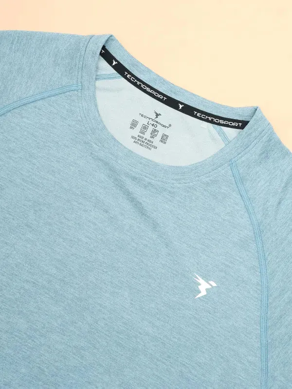 Men Melange Slim Fit Crew Neck T-shirt with MELANGE