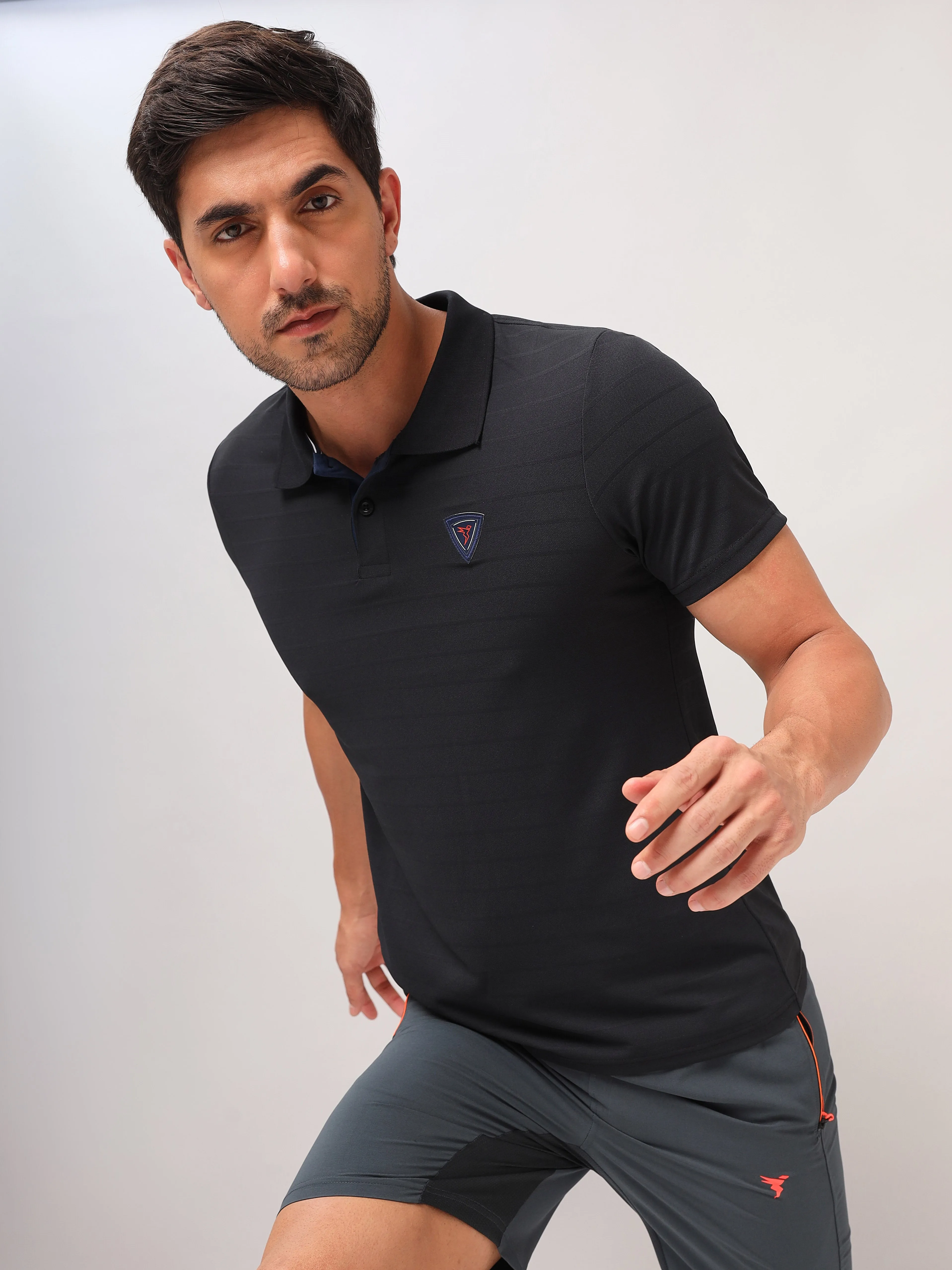 Men Self Design Slim Fit Polo T-shirt with AIRTEX STRIPES (Pack of 2)