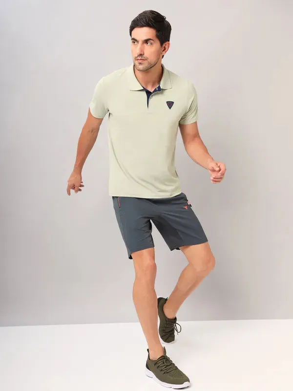 Men Self Design Slim Fit Polo T-shirt with AIRTEX STRIPES
