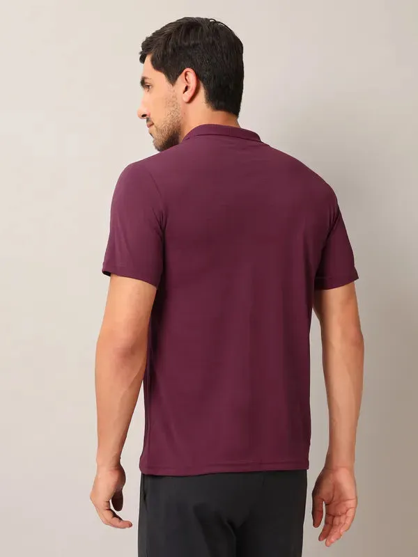 Men Self Design Slim Fit Polo T-shirt with AIRTEX STRIPES