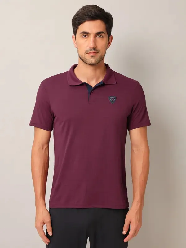 Men Self Design Slim Fit Polo T-shirt with AIRTEX STRIPES