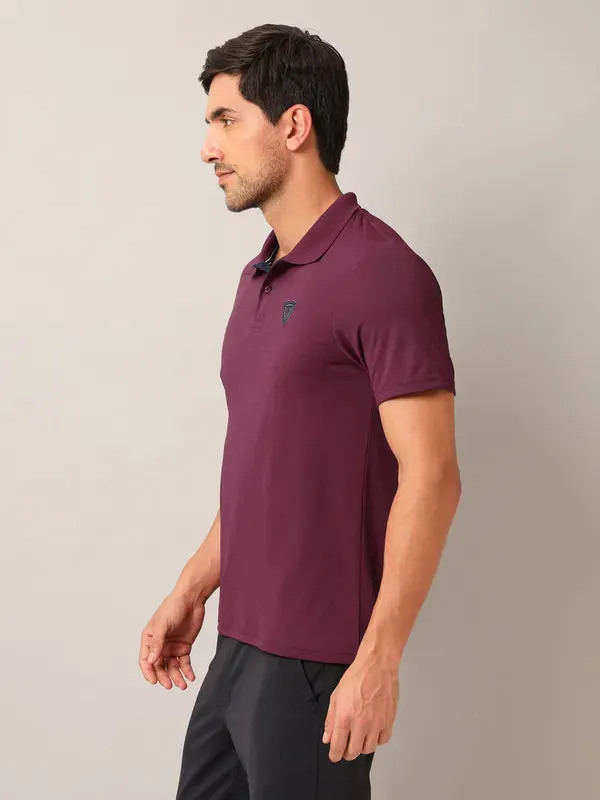 Men Self Design Slim Fit Polo T-shirt with AIRTEX STRIPES