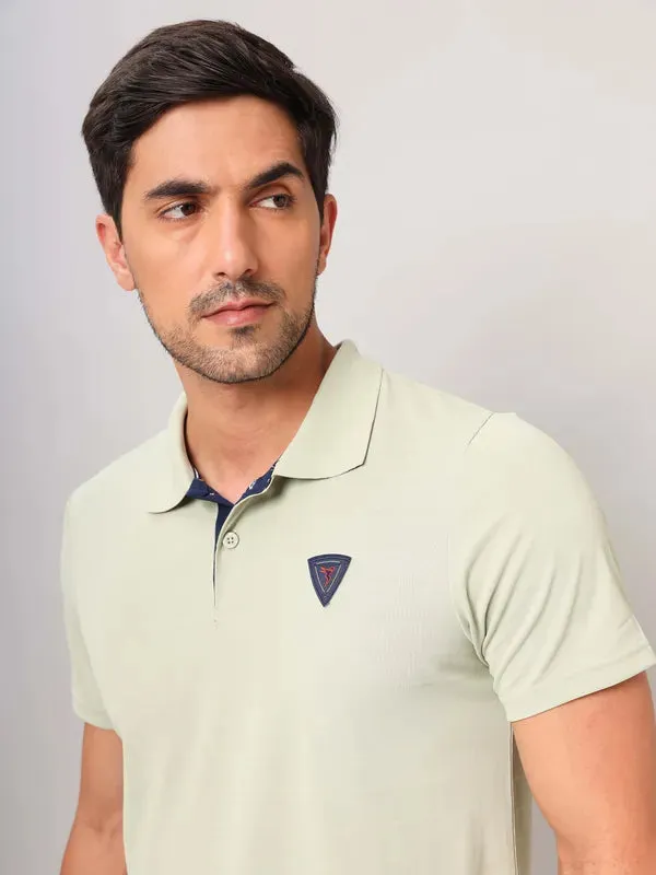 Men Self Design Slim Fit Polo T-shirt with AIRTEX STRIPES
