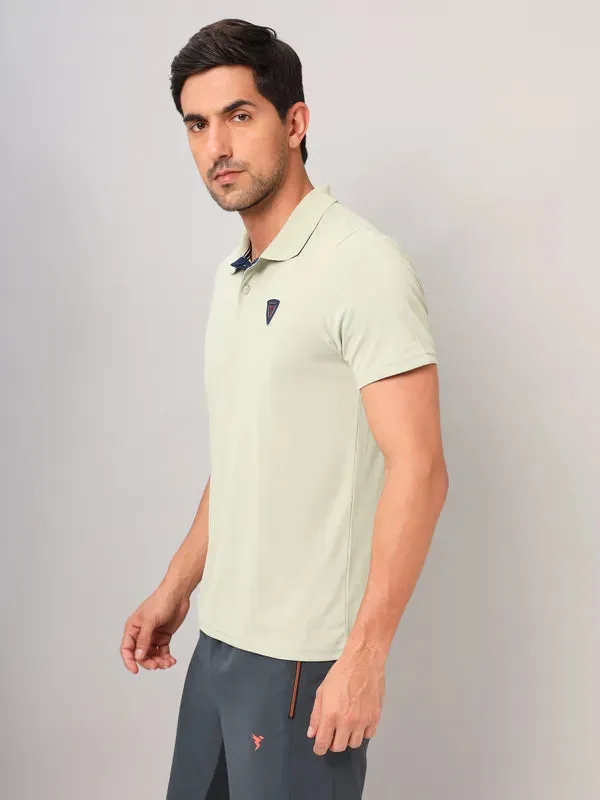 Men Self Design Slim Fit Polo T-shirt with AIRTEX STRIPES