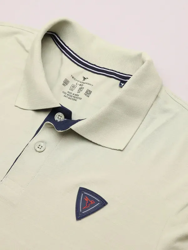 Men Self Design Slim Fit Polo T-shirt with AIRTEX STRIPES