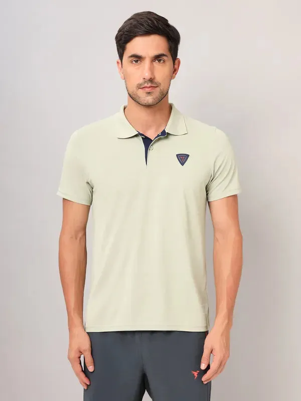 Men Self Design Slim Fit Polo T-shirt with AIRTEX STRIPES