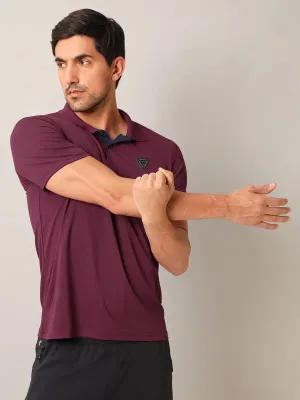 Men Self Design Slim Fit Polo T-shirt with AIRTEX STRIPES