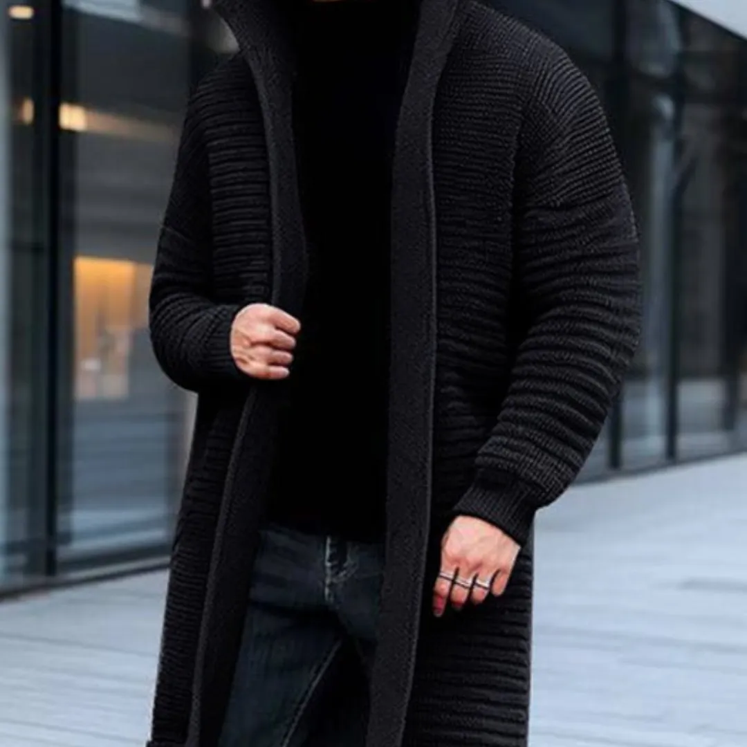Men's Cozy Winter Knitted Warm Cardigan | Long