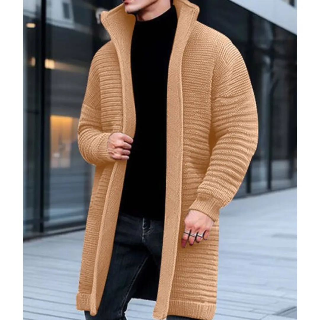 Men's Cozy Winter Knitted Warm Cardigan | Long
