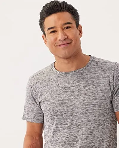 Men's Quick Dry Fit Dri-Fit Short Sleeve Active Wear Training Athletic Essentials Crew T-Shirt Fitness Gym Wicking Tee Workout Casual Sports Running Tennis Exercise Undershirt Top - 5 Pack,Set 5-S