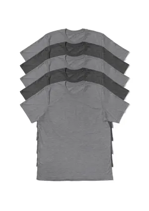 Mens T-Shirt Short Sleeve Athletic 5-Pack Triblend