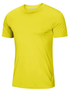 Men's UPF 50 T Shirts Running Shirts Dry Fit Summer Top Tee Cool Active Shirts Short Sleeve Athletic T-Shirts Yellow