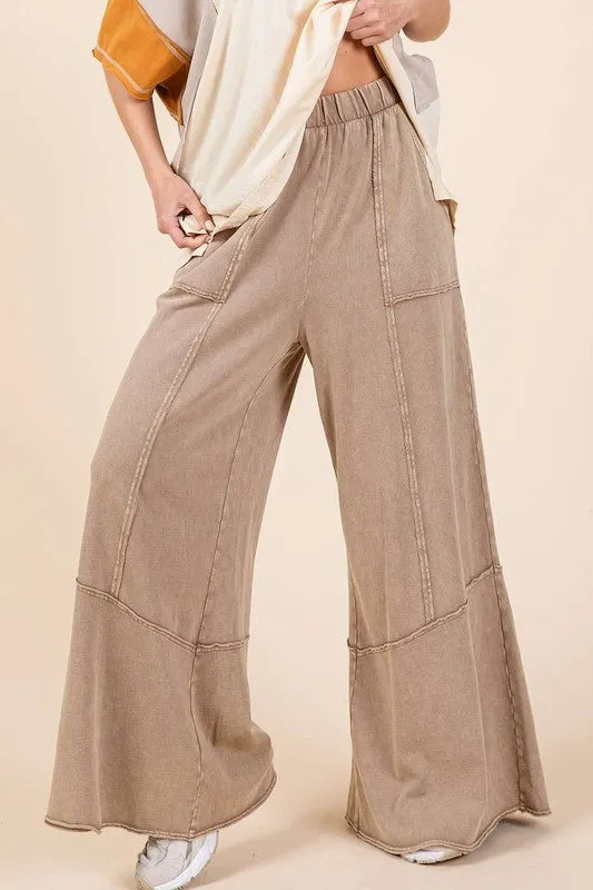 Mineral Wash Wide Leg Pant
