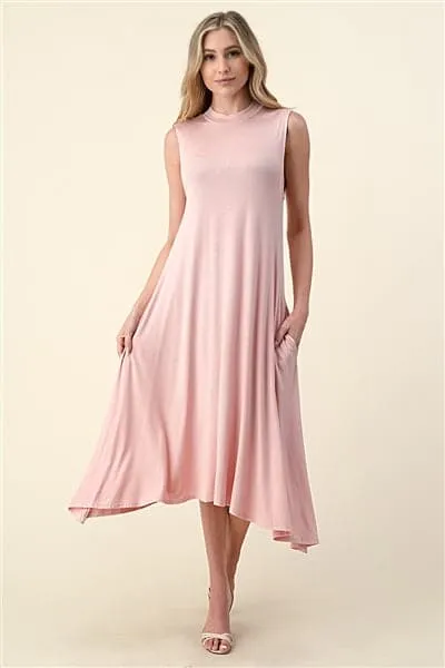 Mock Neck Sleeveless Dress Blush - Pack of 6