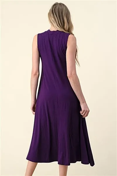 Mock Neck Sleeveless Dress Plum - Pack of 6