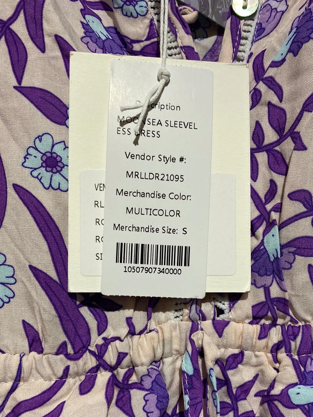 Moonsea Sleeveless purple floral ruffle dress