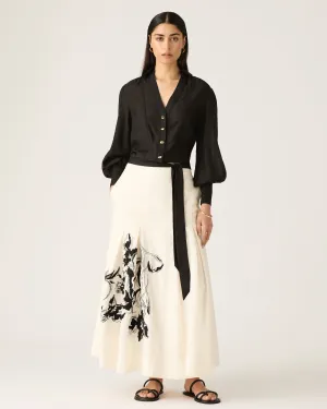 Mos the Label - Lis Embroidered Midi Skirt