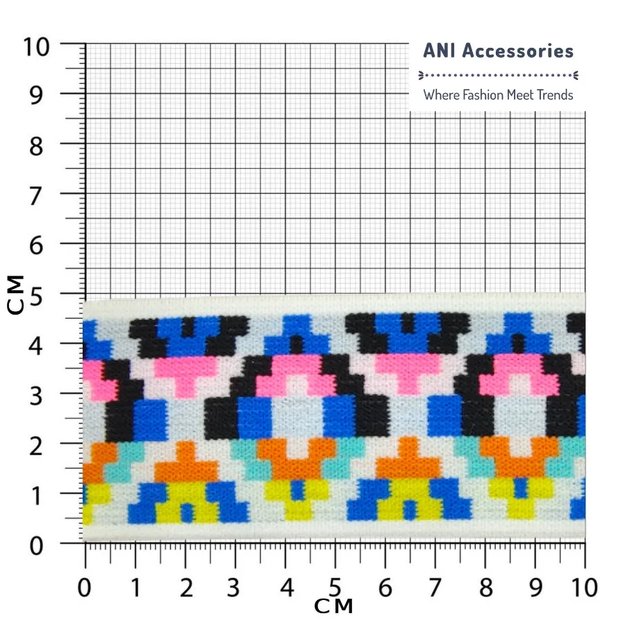 Multi-Color Woven Jacquard Design Elastic | 2 Meter