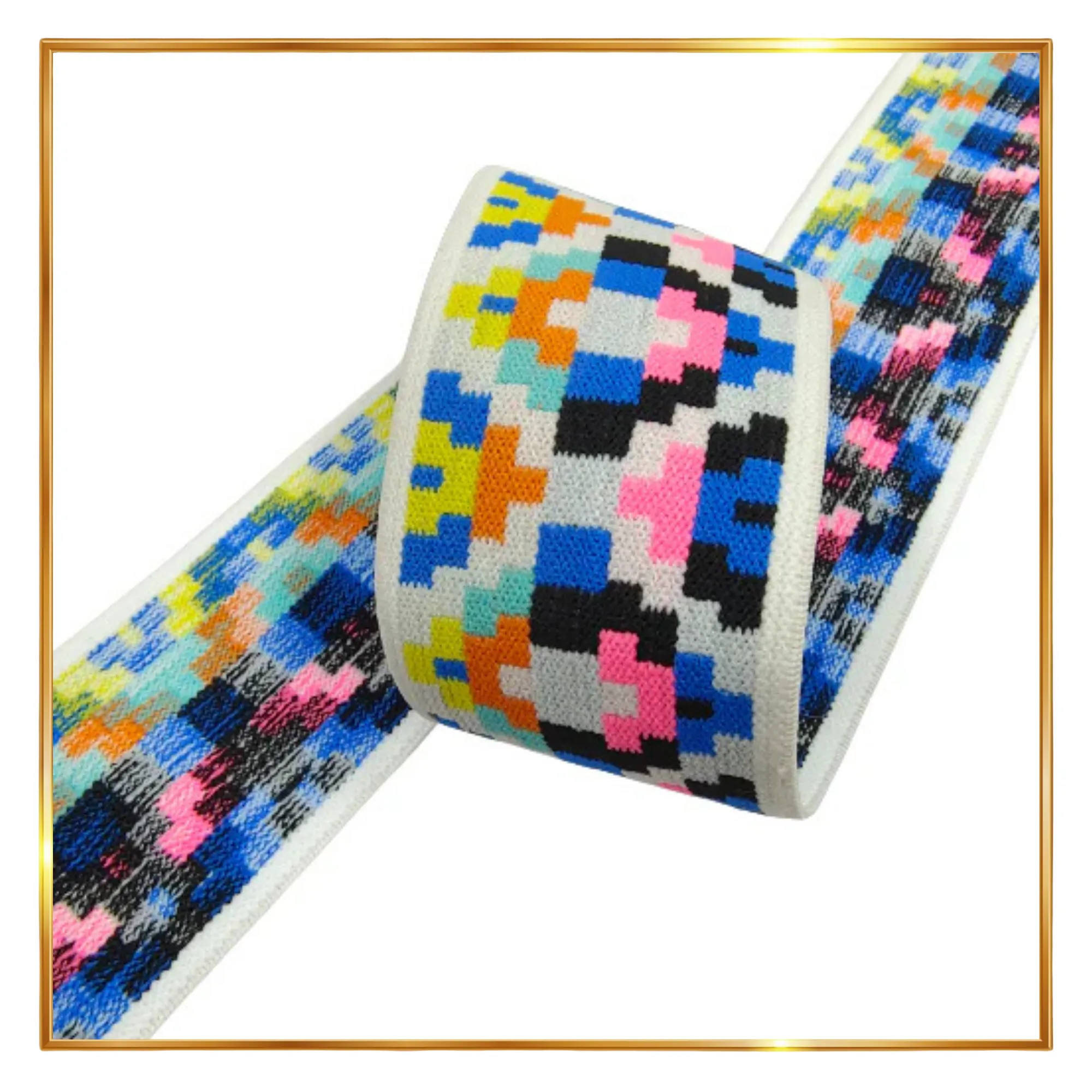 Multi-Color Woven Jacquard Design Elastic | 2 Meter