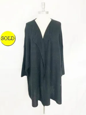 NEW Eskandar Sequin Accent Cardigan Size O/S