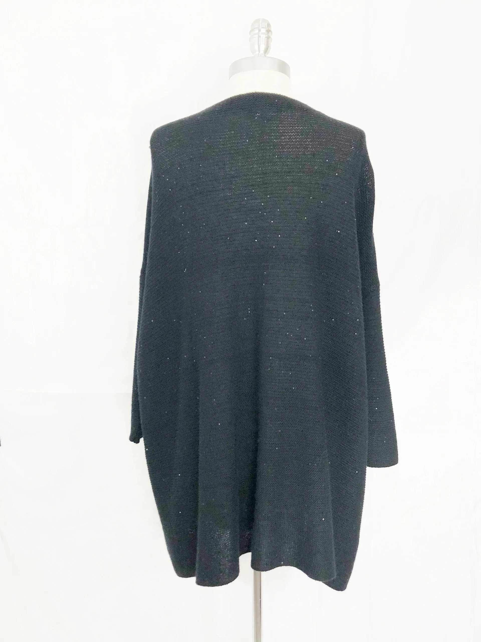 NEW Eskandar Sequin Accent Cardigan Size O/S