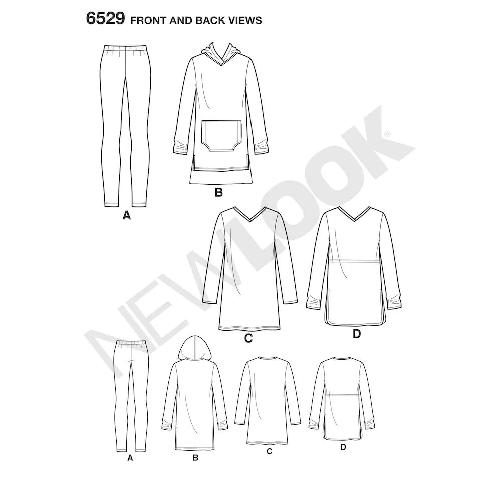 Newlook Pattern 6529 Women's Knit Tunics and Leggings