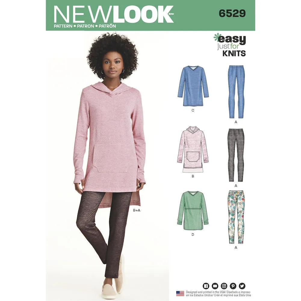 Newlook Pattern 6529 Women's Knit Tunics and Leggings
