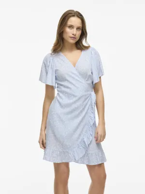 Noko Short Wrap Dress | Kentucky Blue