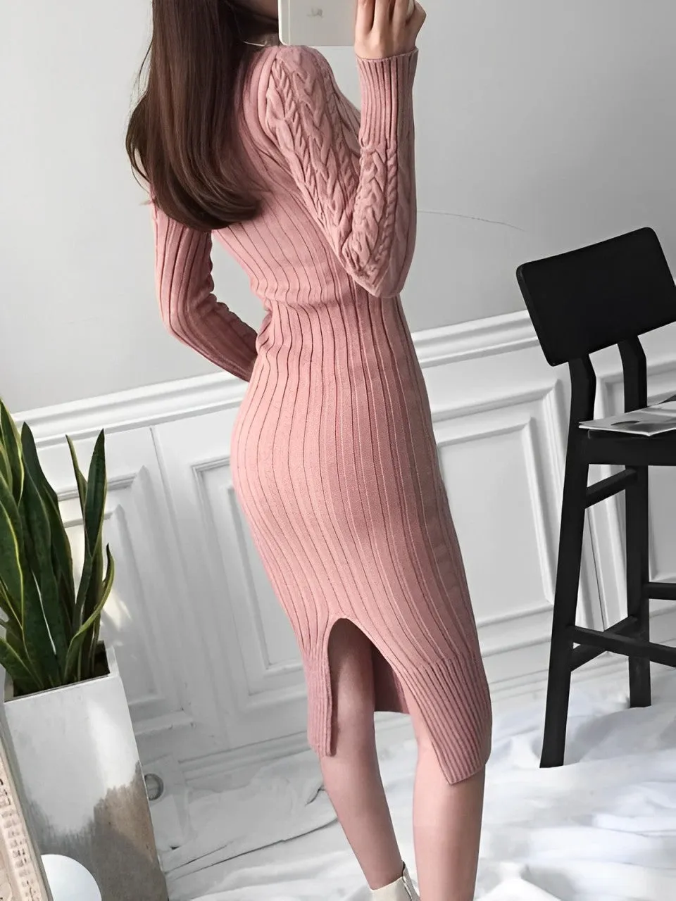 Norberta® | Figure-Hugging Knitted Wrap Dress