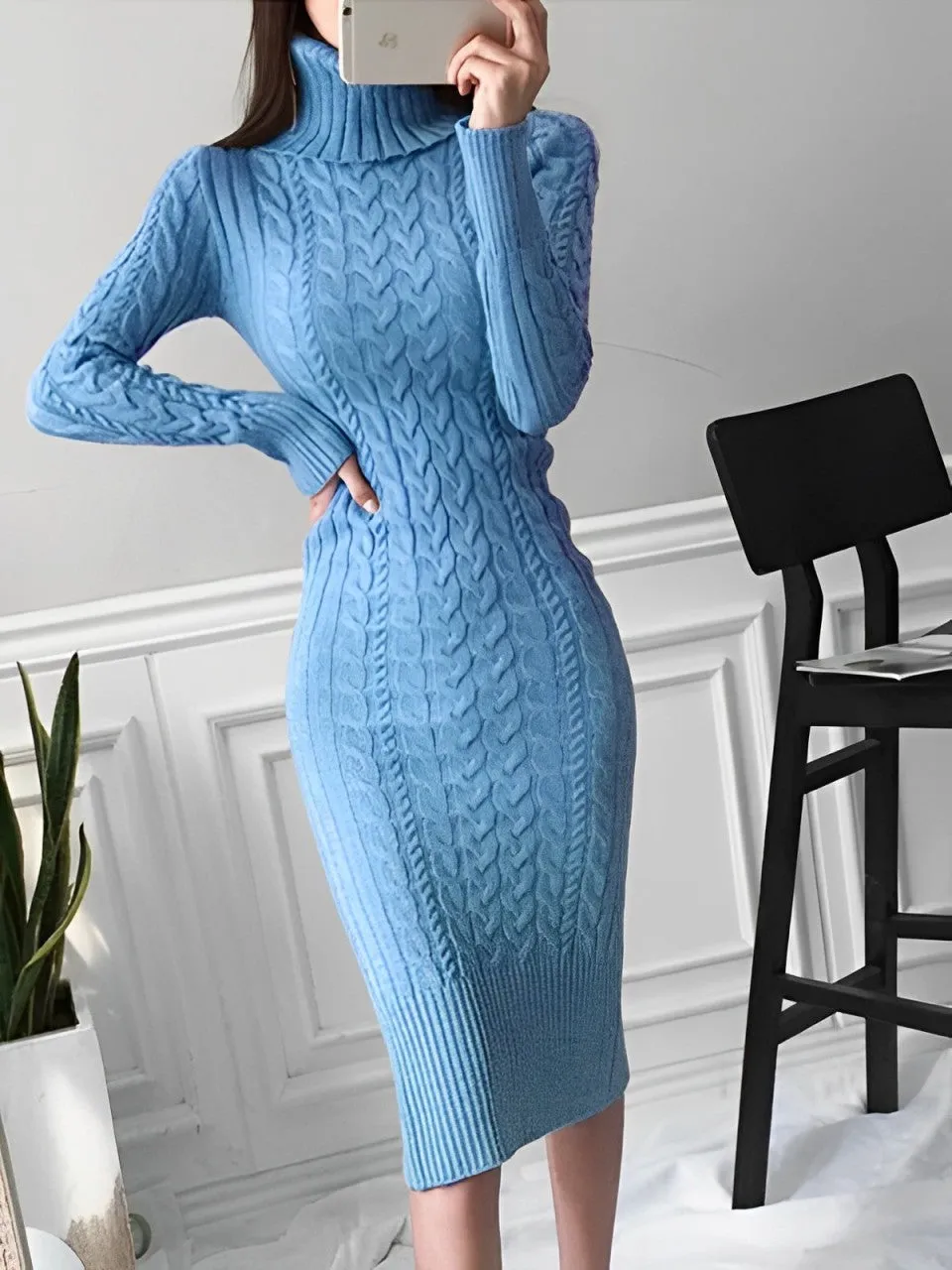 Norberta® | Figure-Hugging Knitted Wrap Dress
